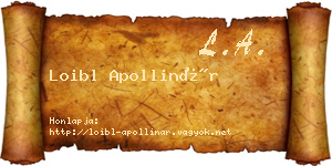 Loibl Apollinár névjegykártya